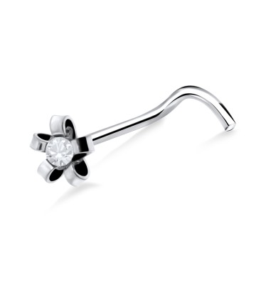 Knotty Flower Stone Curved Nose Stud NSKB-779